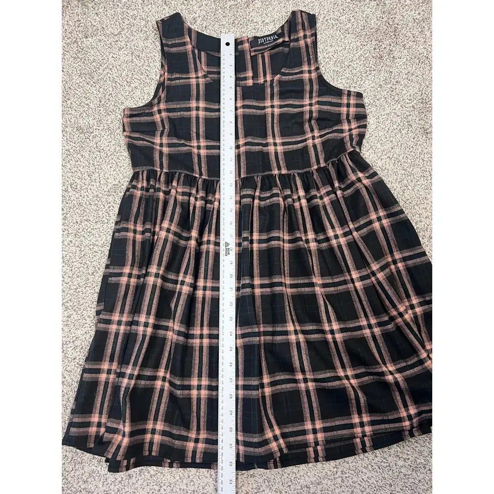Disturbia Womens 10 Grunge Academia Witchy Edgy Emo Plaid Fit & Flare Mini Dress - Picture 10 of 10